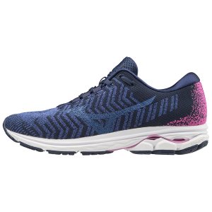 Mizuno Wave Rider Waveknit3 Παπουτσια Για Τρεξιμο Γυναικεια - Μπλε
